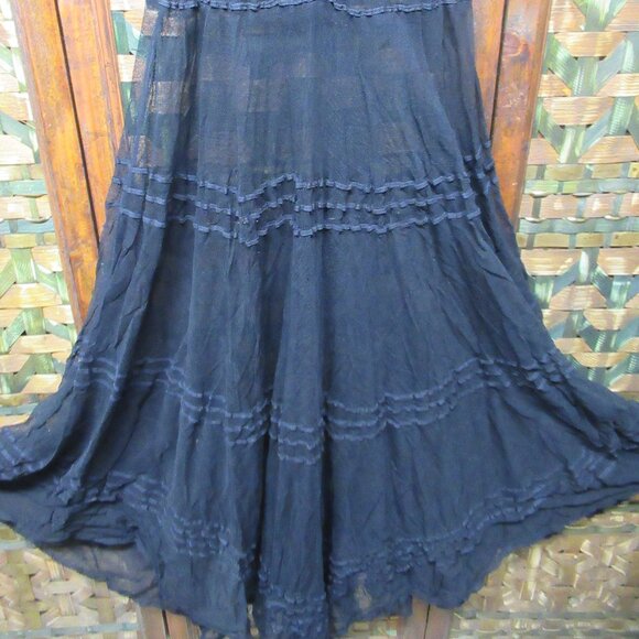 Unique Vintage Goth Elastic Bare/Sheer Midi Dress - Picture 3 of 7